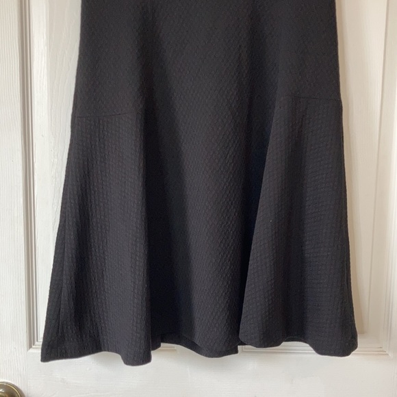 Cato solid black midi v neck A line short sleeve zip up 1950s little black dress - Picture 5 of 17